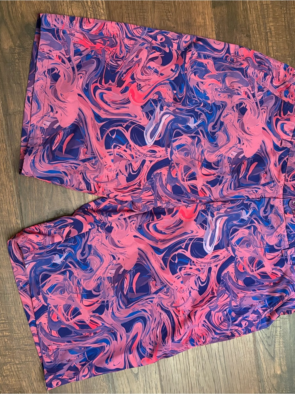 Men's Hreski Pink & Purple Swirl Golf Shorts